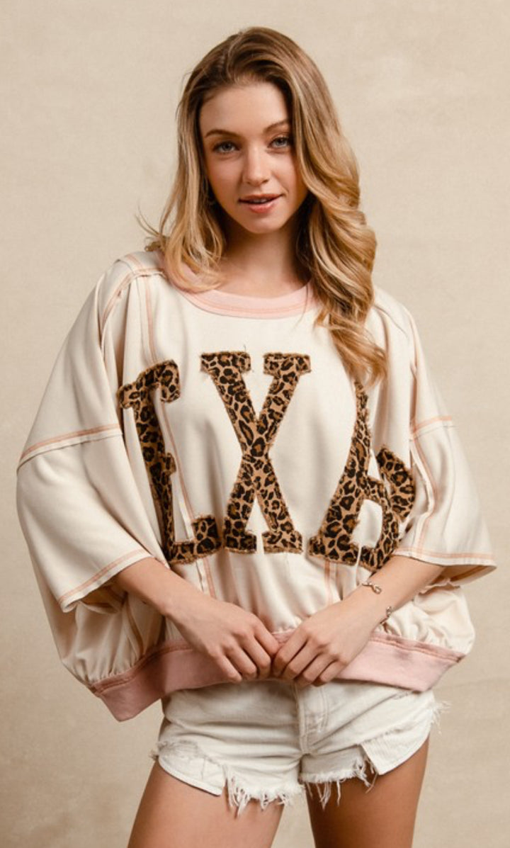 Texas Leopard oversize top