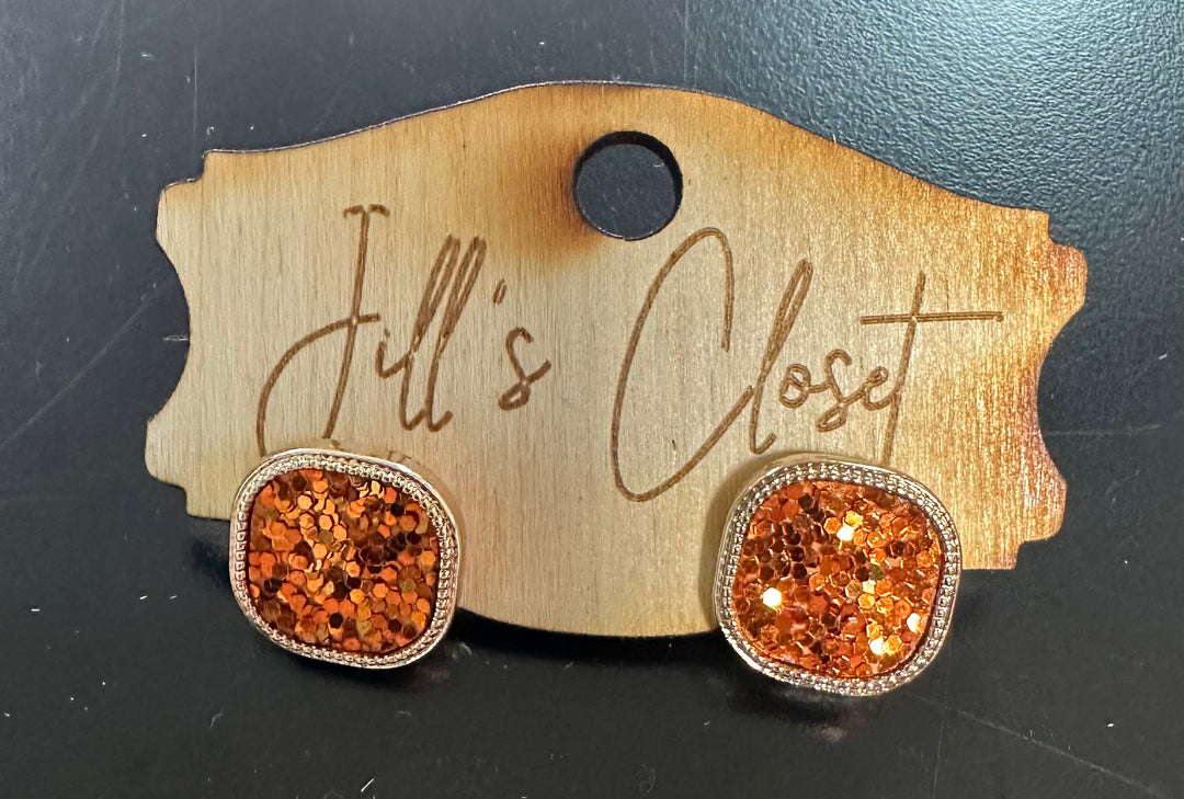 Square Sequin Stud Earrings