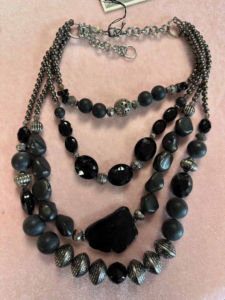 Black Beaded Necklace