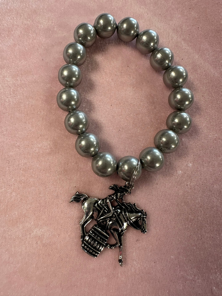 Silver Beaded Western Bracelet.