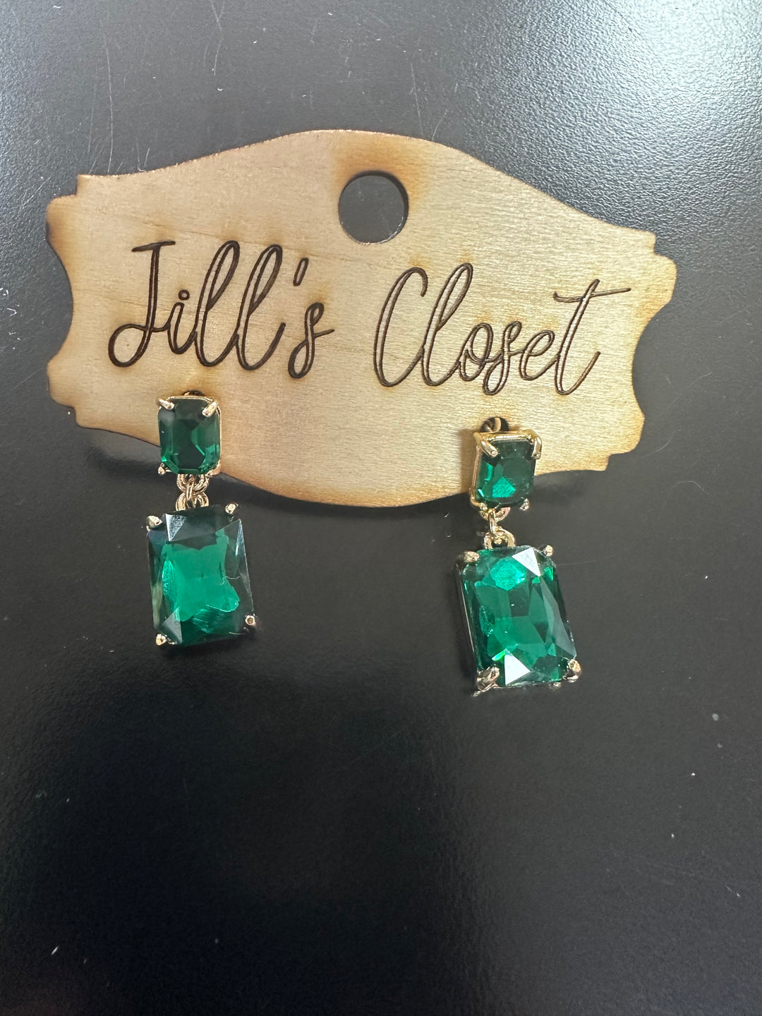 Faceted Stone Drop Stud Earrings