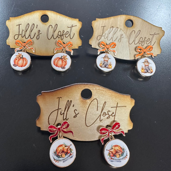 Thanksgiving Bow Earrings