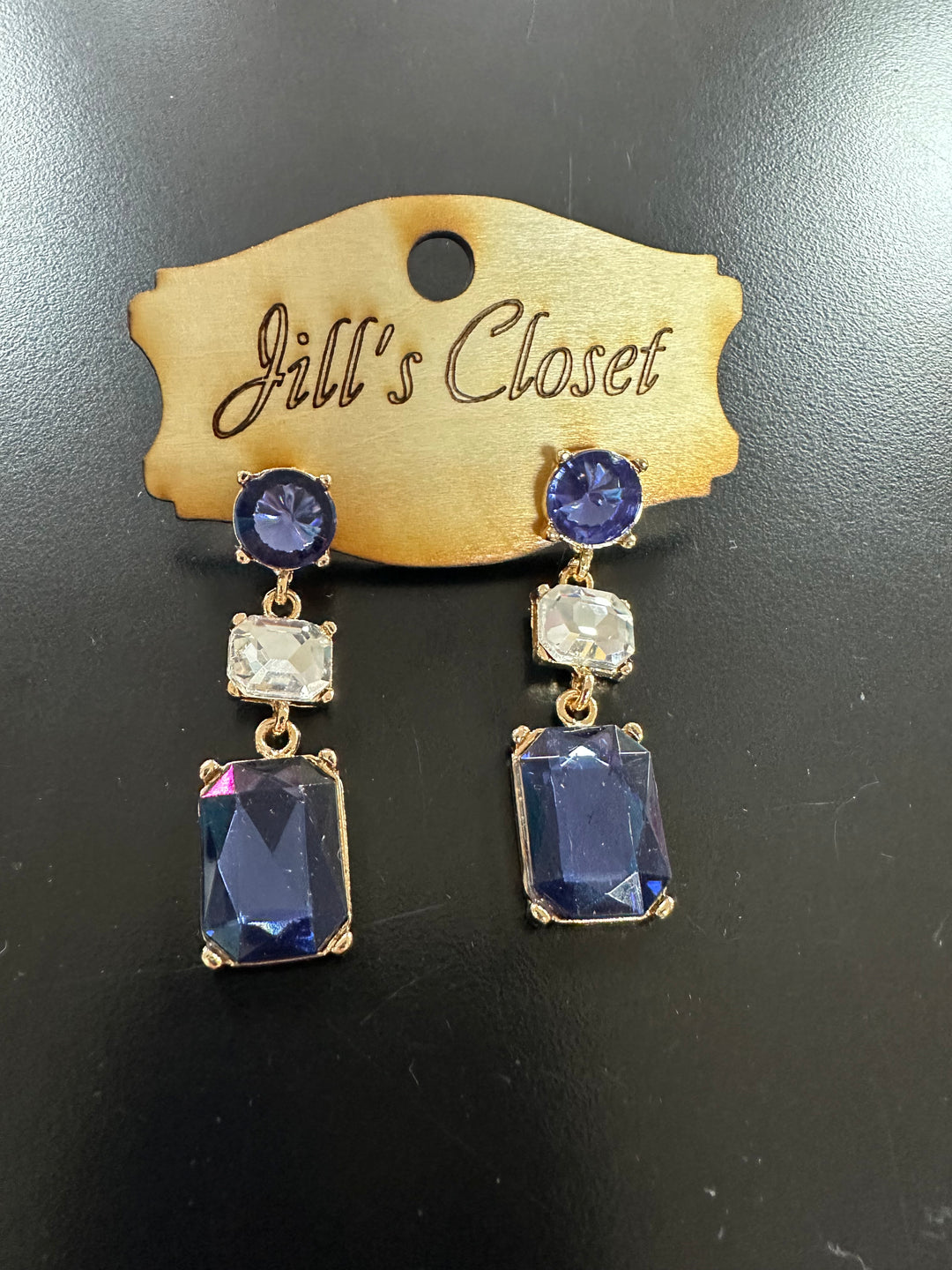 Triple Bling Stud Earrings