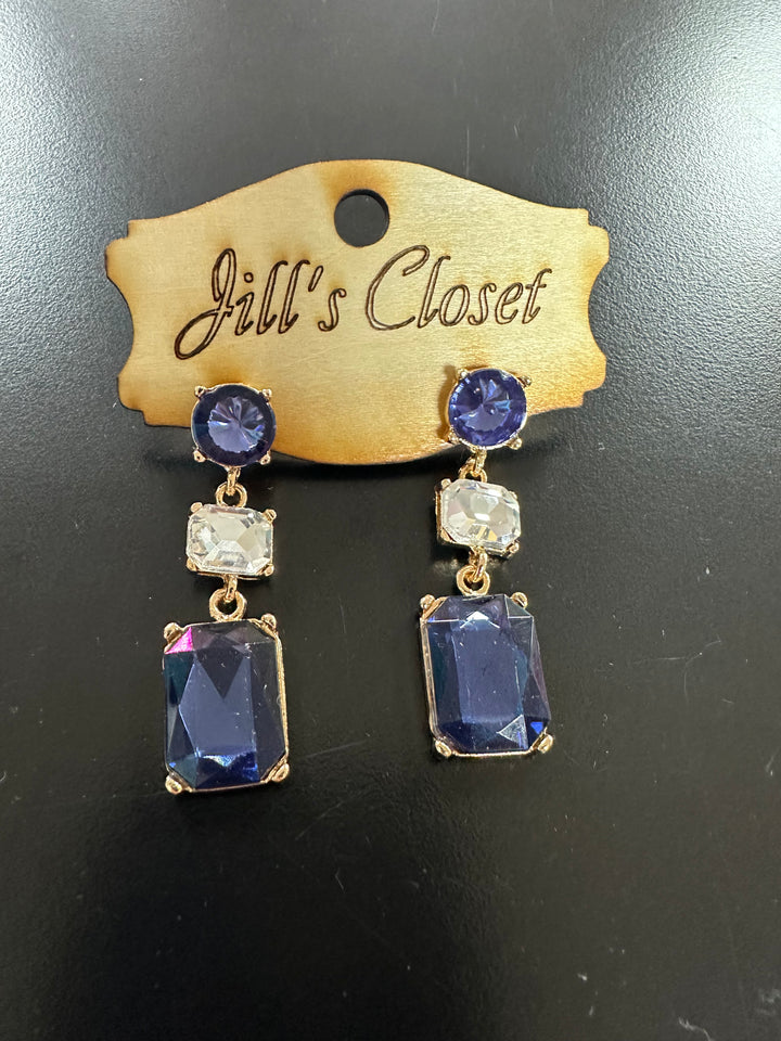 Triple Bling Stud Earrings