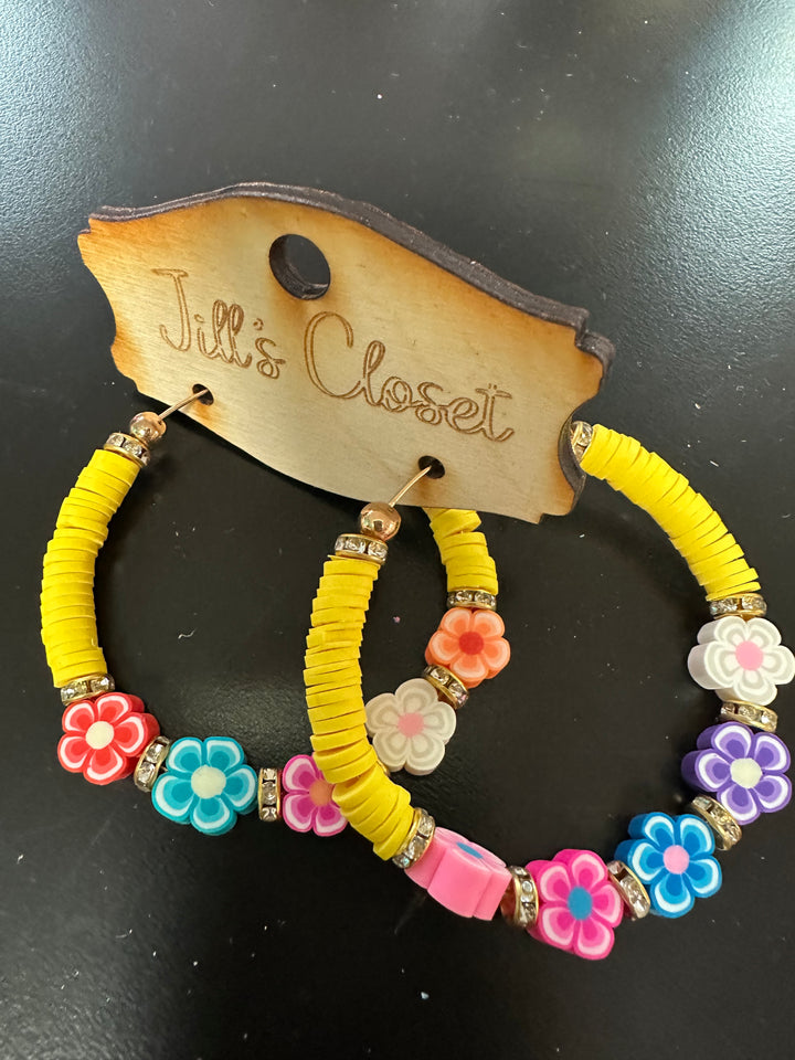 Flower Hoop Earrings