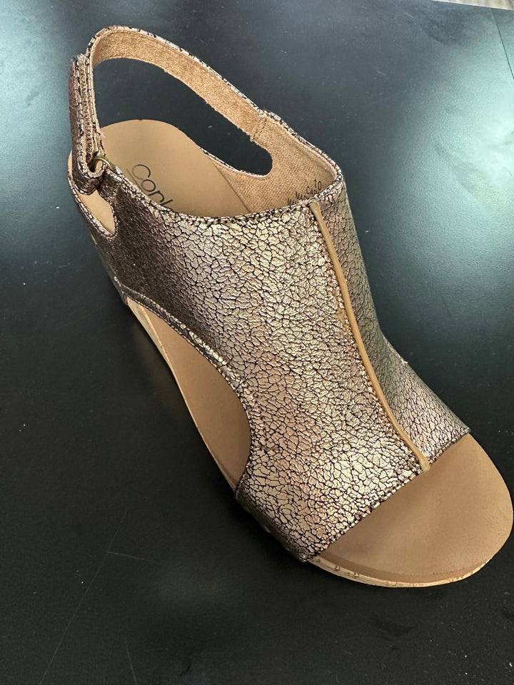 Corky Carley Rose Gold Crackle Shoes