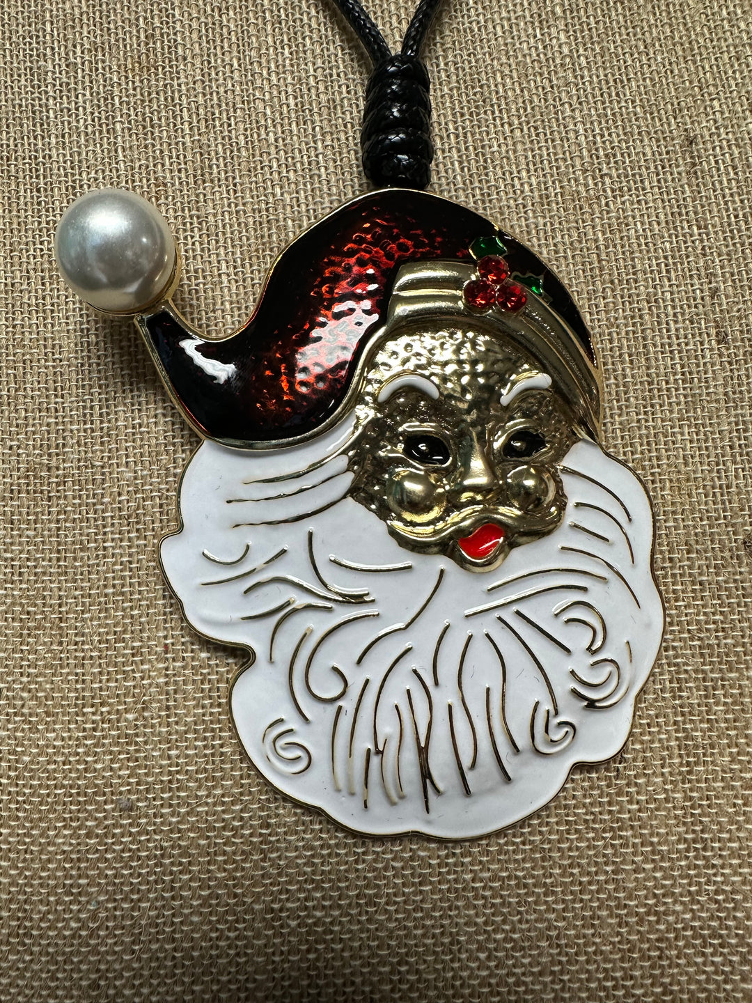 Lg. Santa Face Pendant Necklace