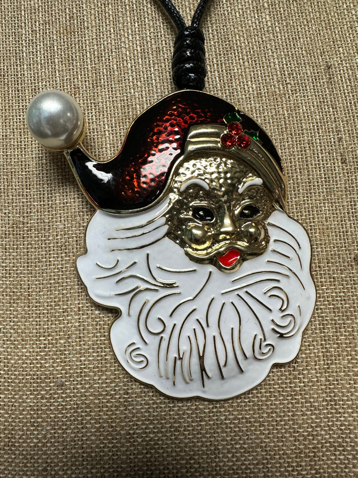 Lg. Santa Face Pendant Necklace
