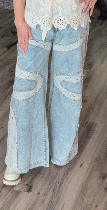 Lacy Patchwork Jeans