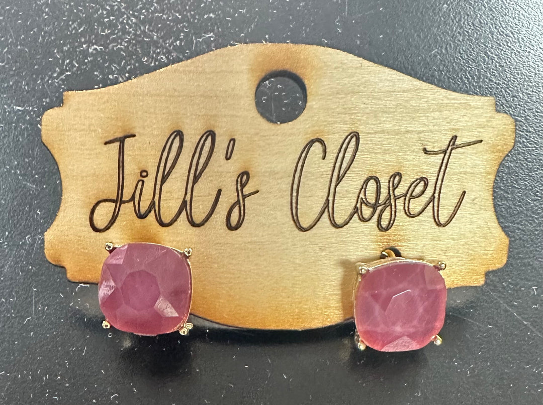 Faceted Stud Earrings