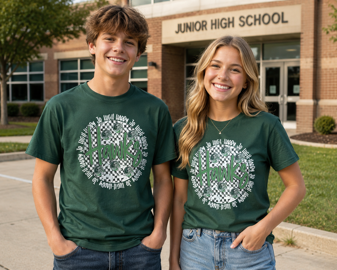 Harby Hawks Circle Checked T-Shirt
