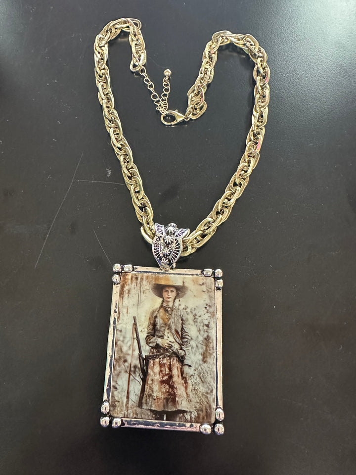 Western Photo Plaque Necklace