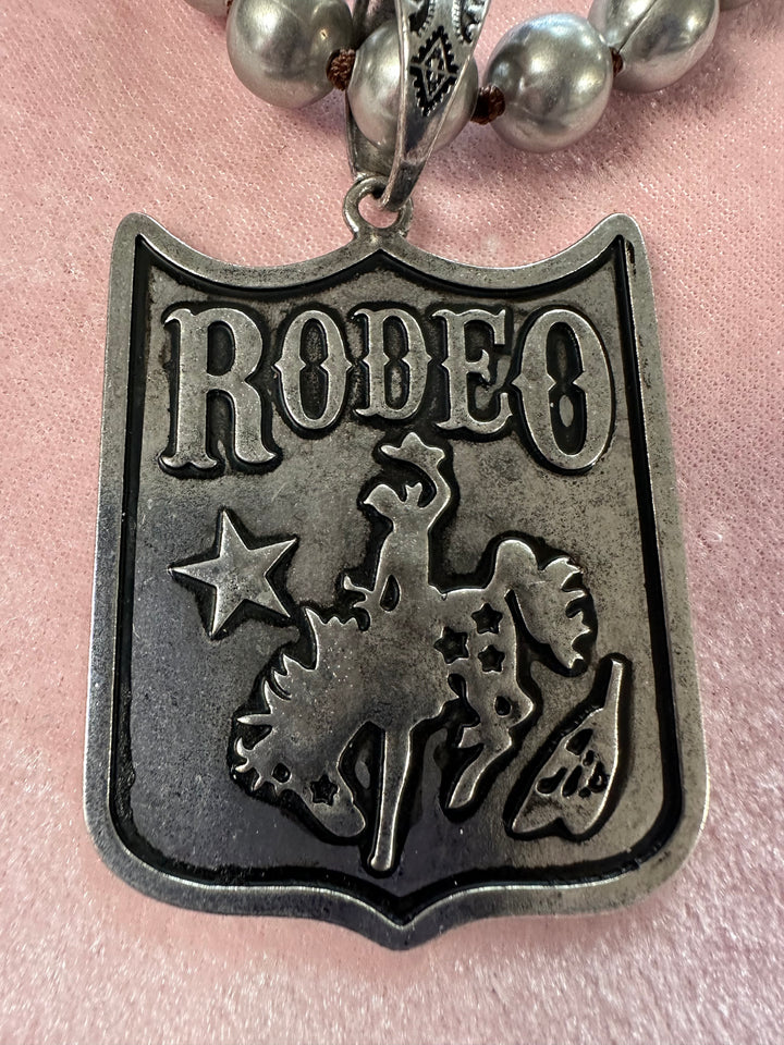 Knotted Silver Bead Pendant Necklace