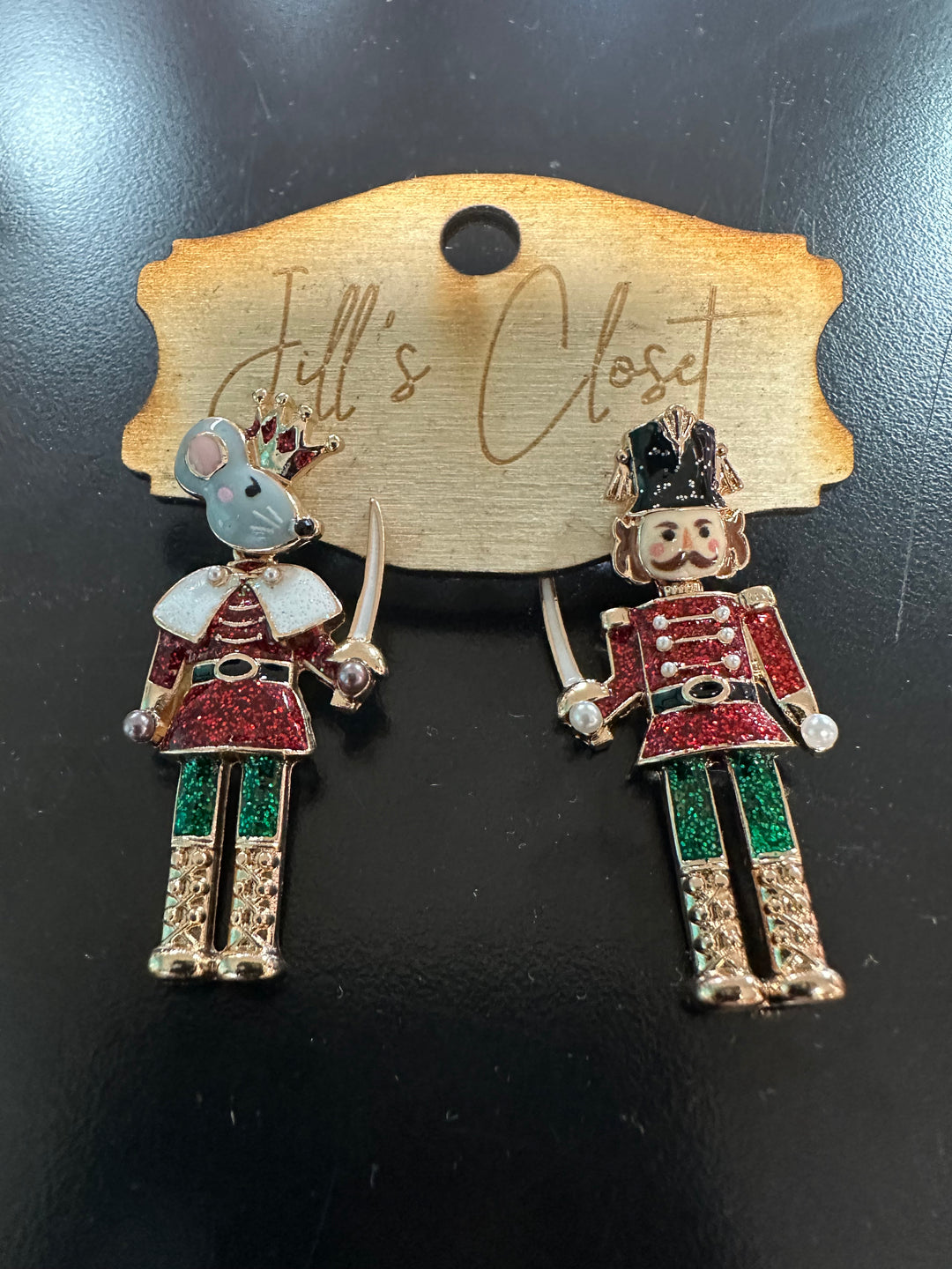 Enameled Nutcracker Earrings