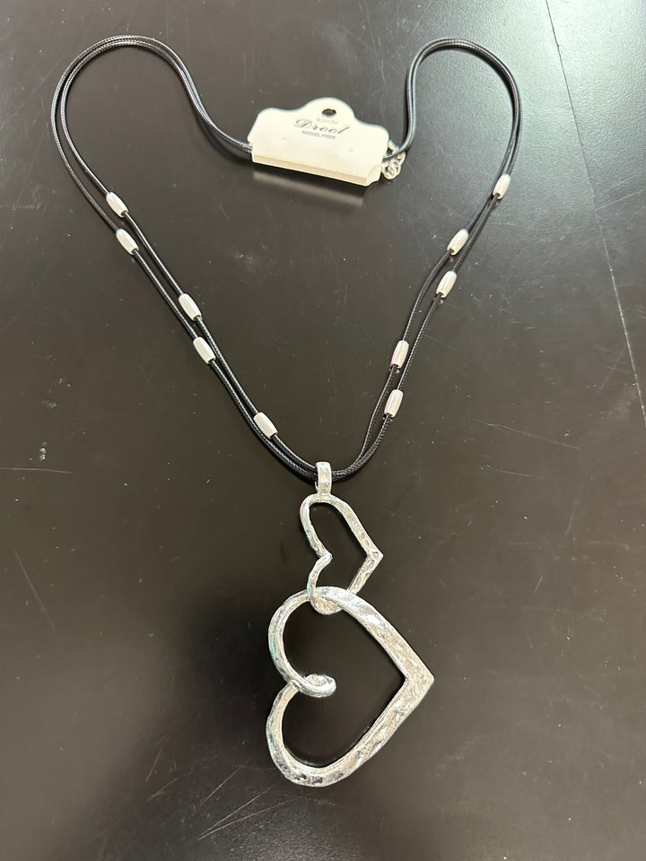 Brushed Double Heart Pendant