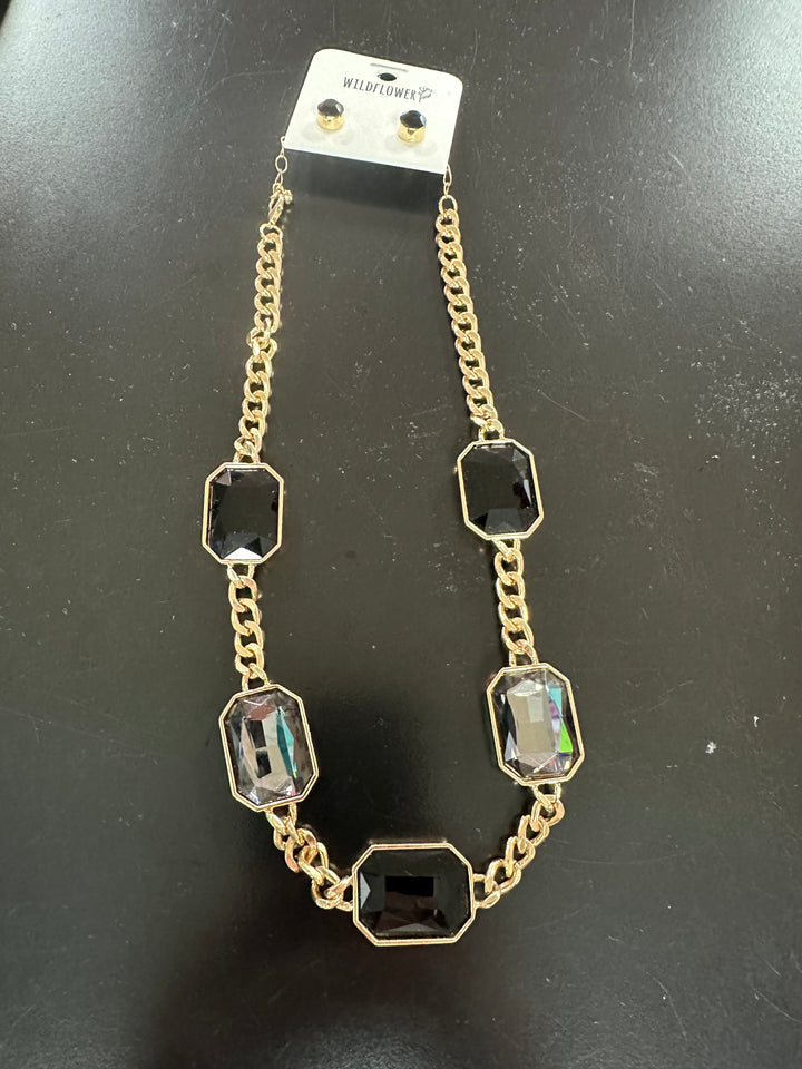 Amanda’s Rectangle Bling Necklace set