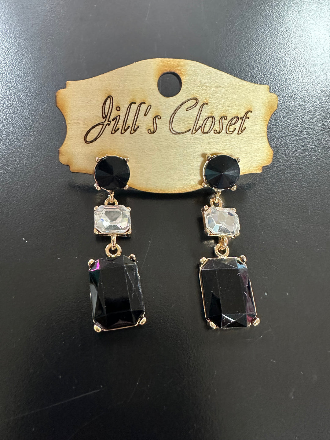 Triple Bling Stud Earrings