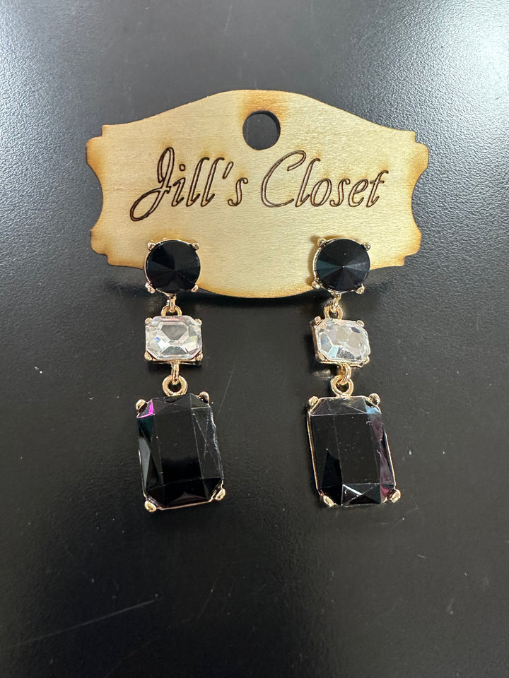 Triple Bling Stud Earrings