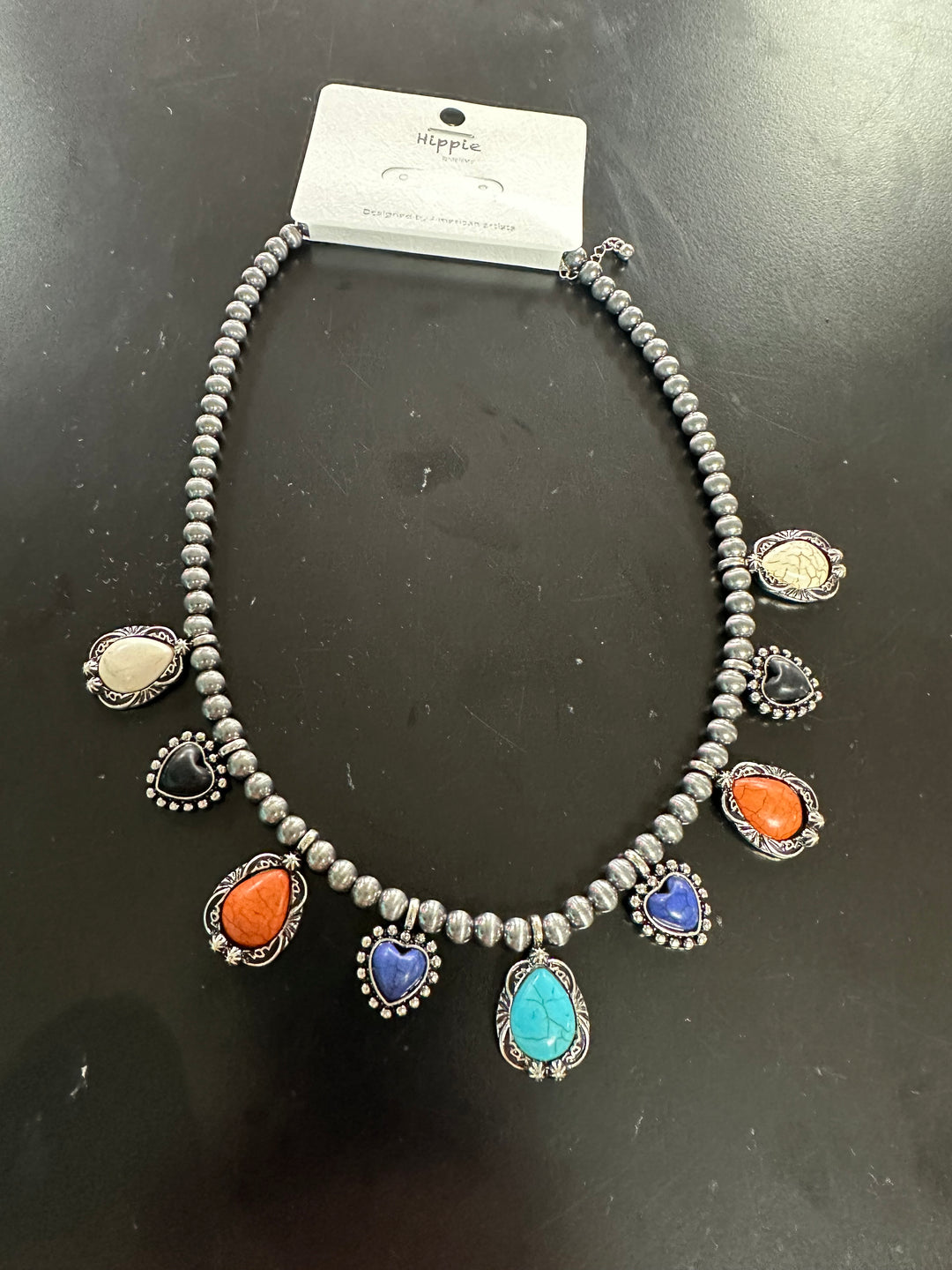 Stephanie’s silver Pearl Charm Necklace