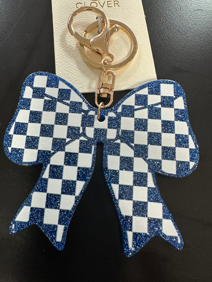 Checkered Bow Key Chains
