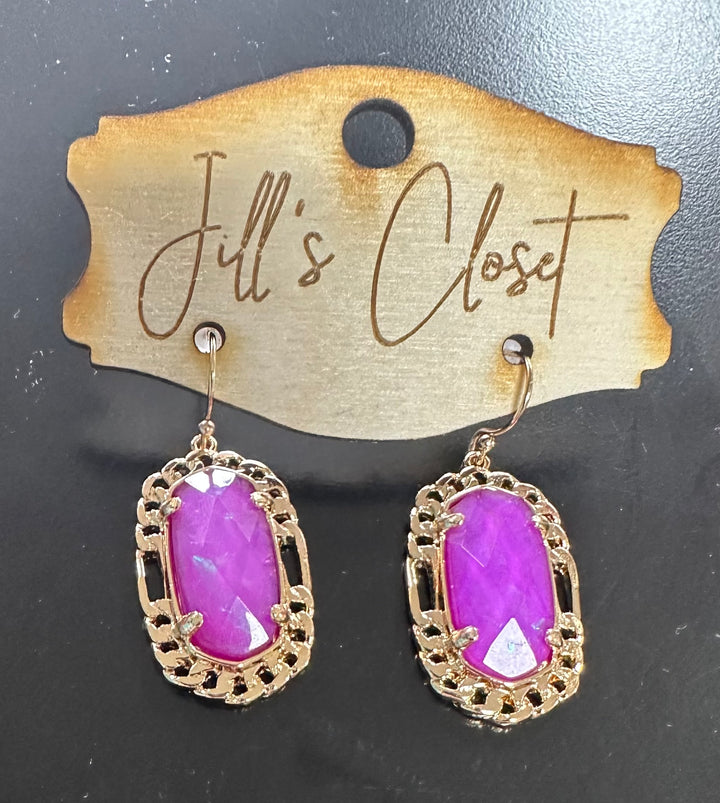 Iridescent Golden Fishhook Earrings