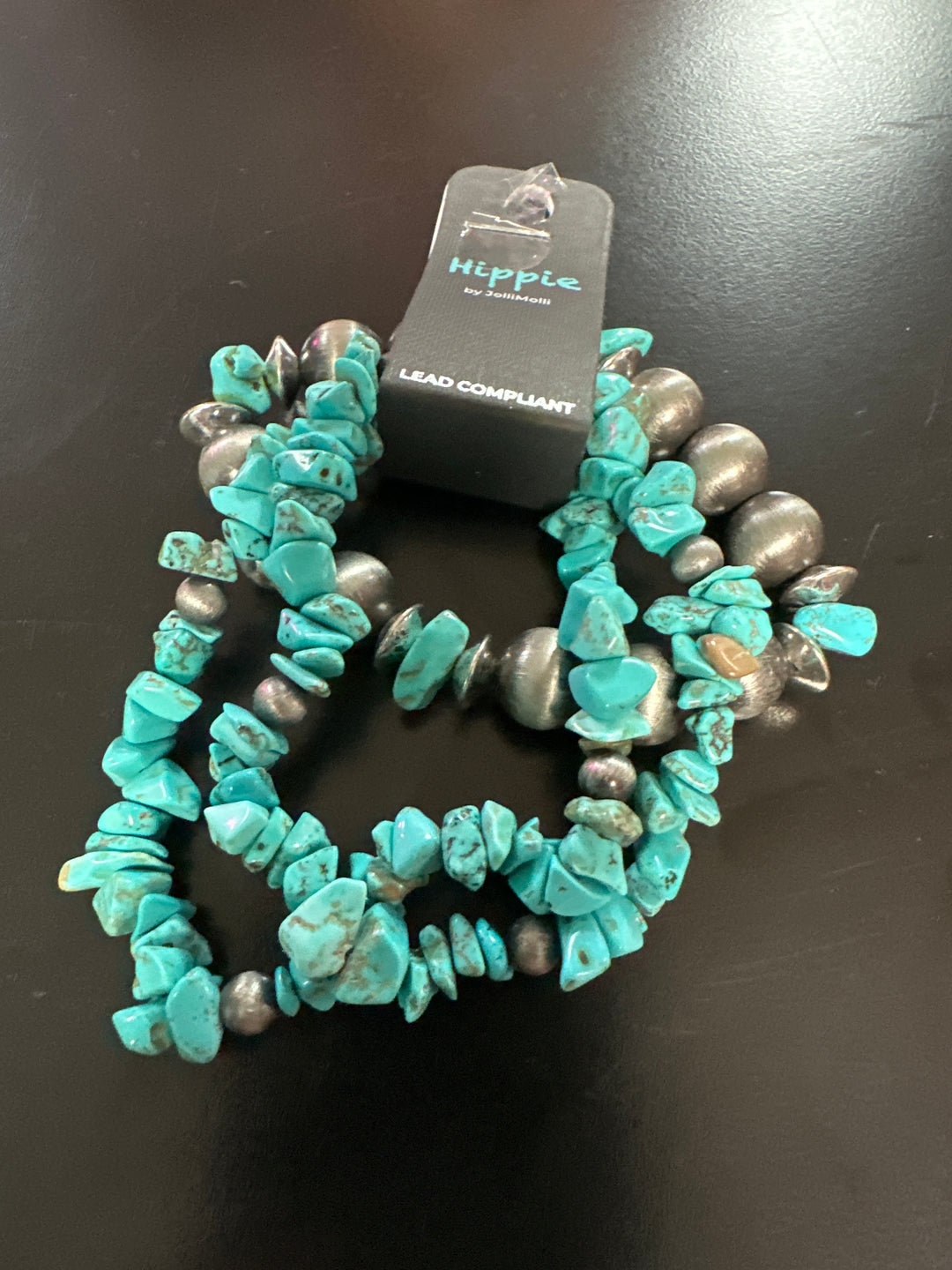 Triple Stack Turquoise Slab Bracelet Set