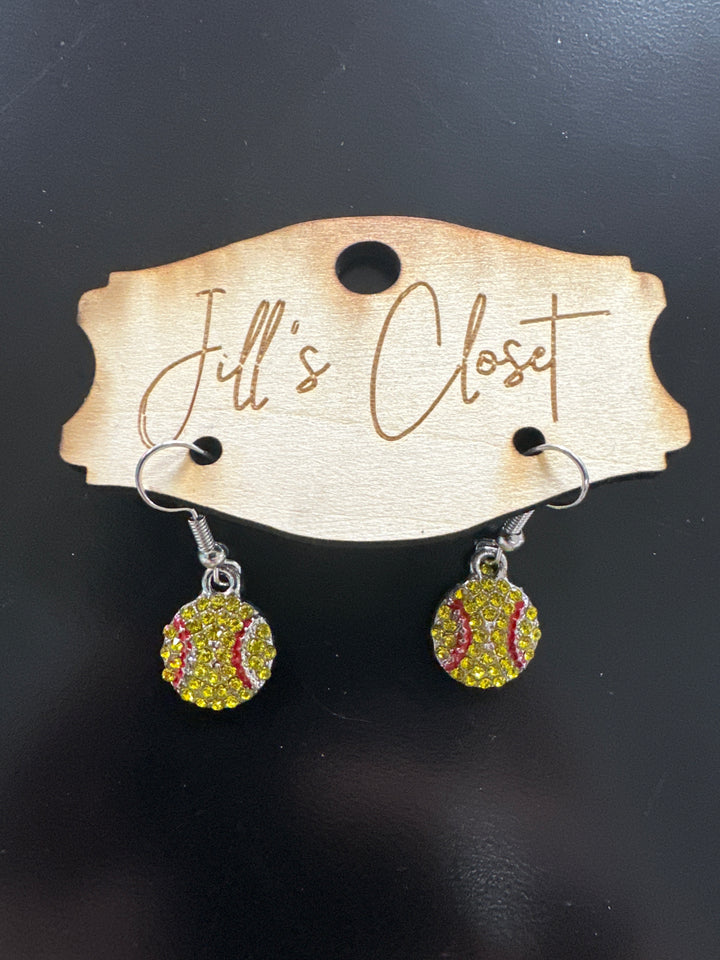 Baseball or Softball Bling Earrings