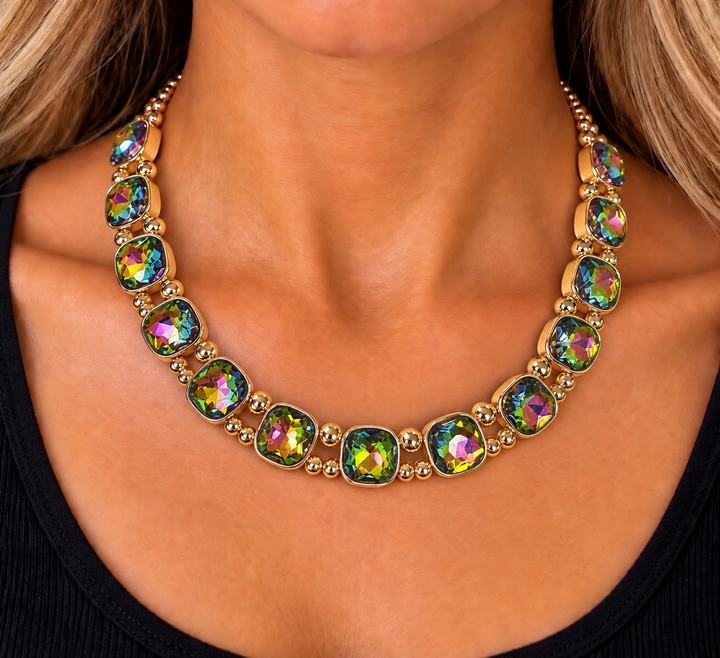 Extra Bling Faceted Stone Necklace