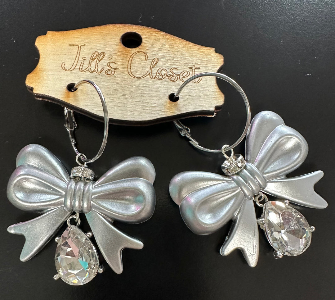 Lg Bow Hoop Earrings