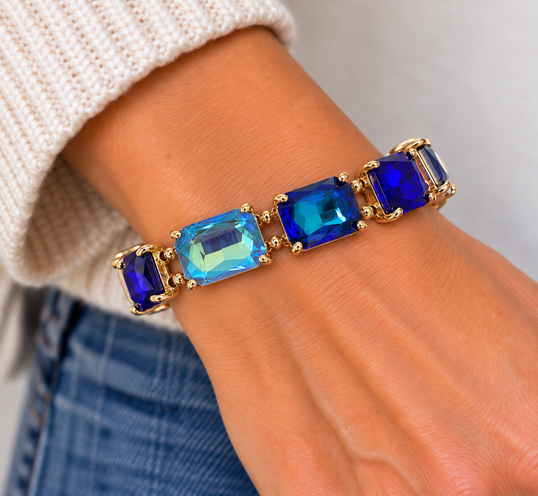 Fall’s Rectangular Faceted Stone Bracelets