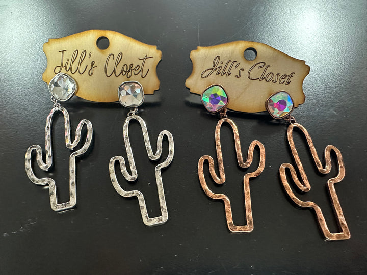 Hammered Cactus Earrings.
