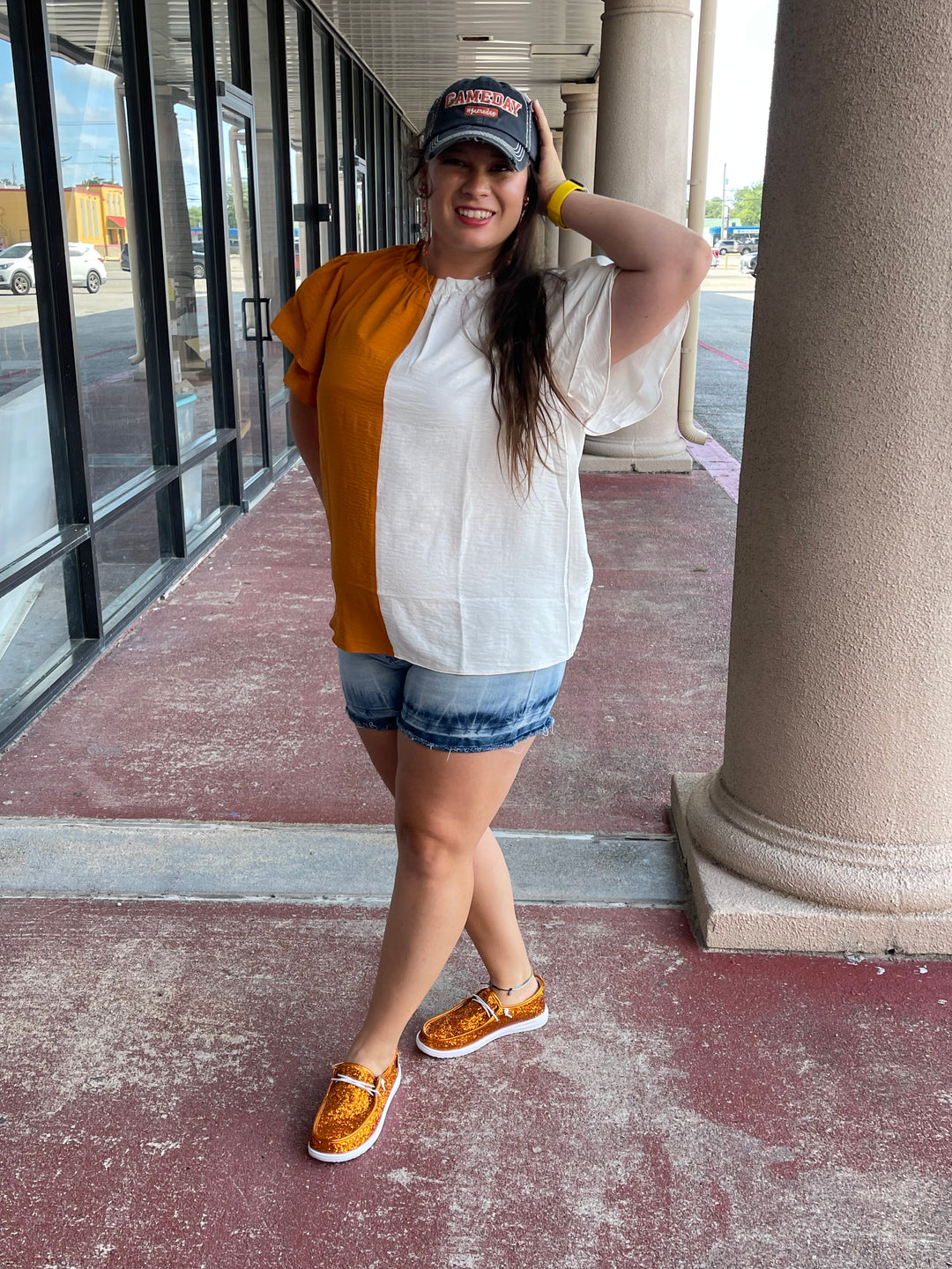 Color Block Game Day top