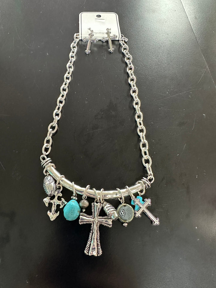 Charm Necklace & Earrings Set