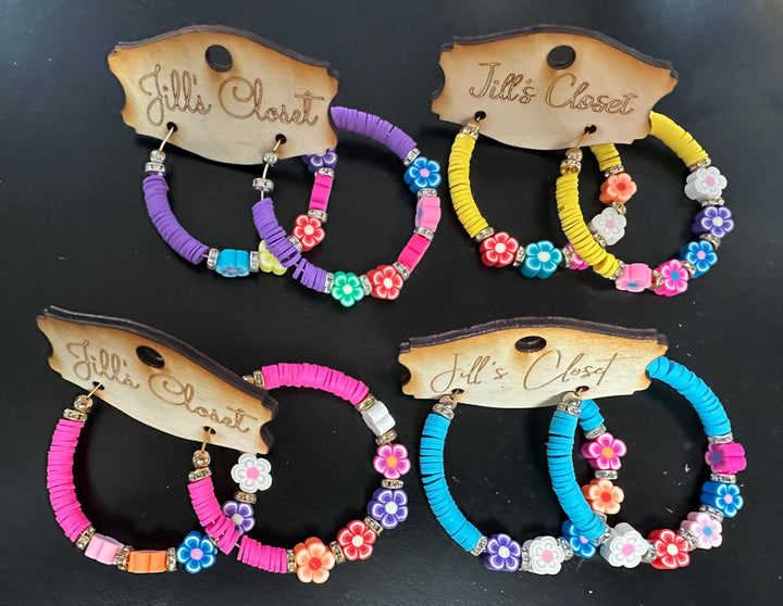 Flower Hoop Earrings
