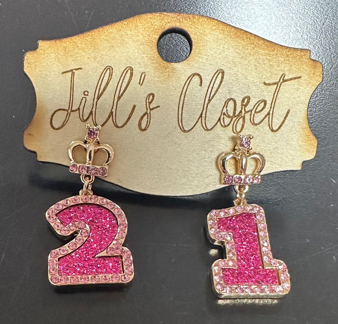 21st Birthday Earrings