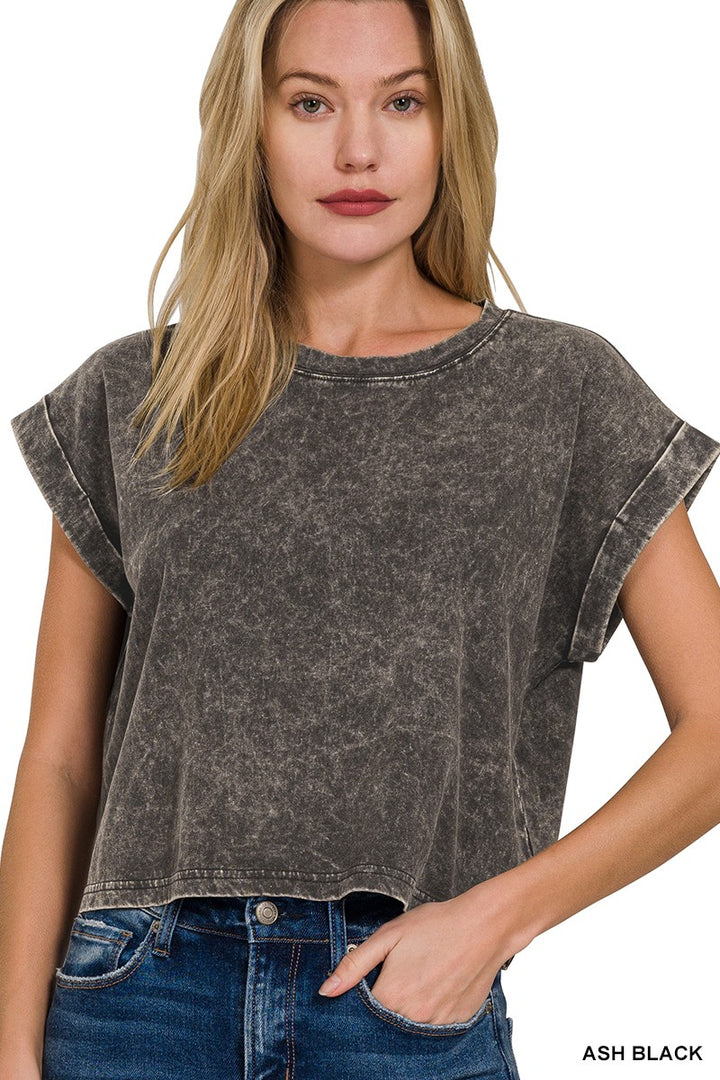 Avas Acid Wash Crop top