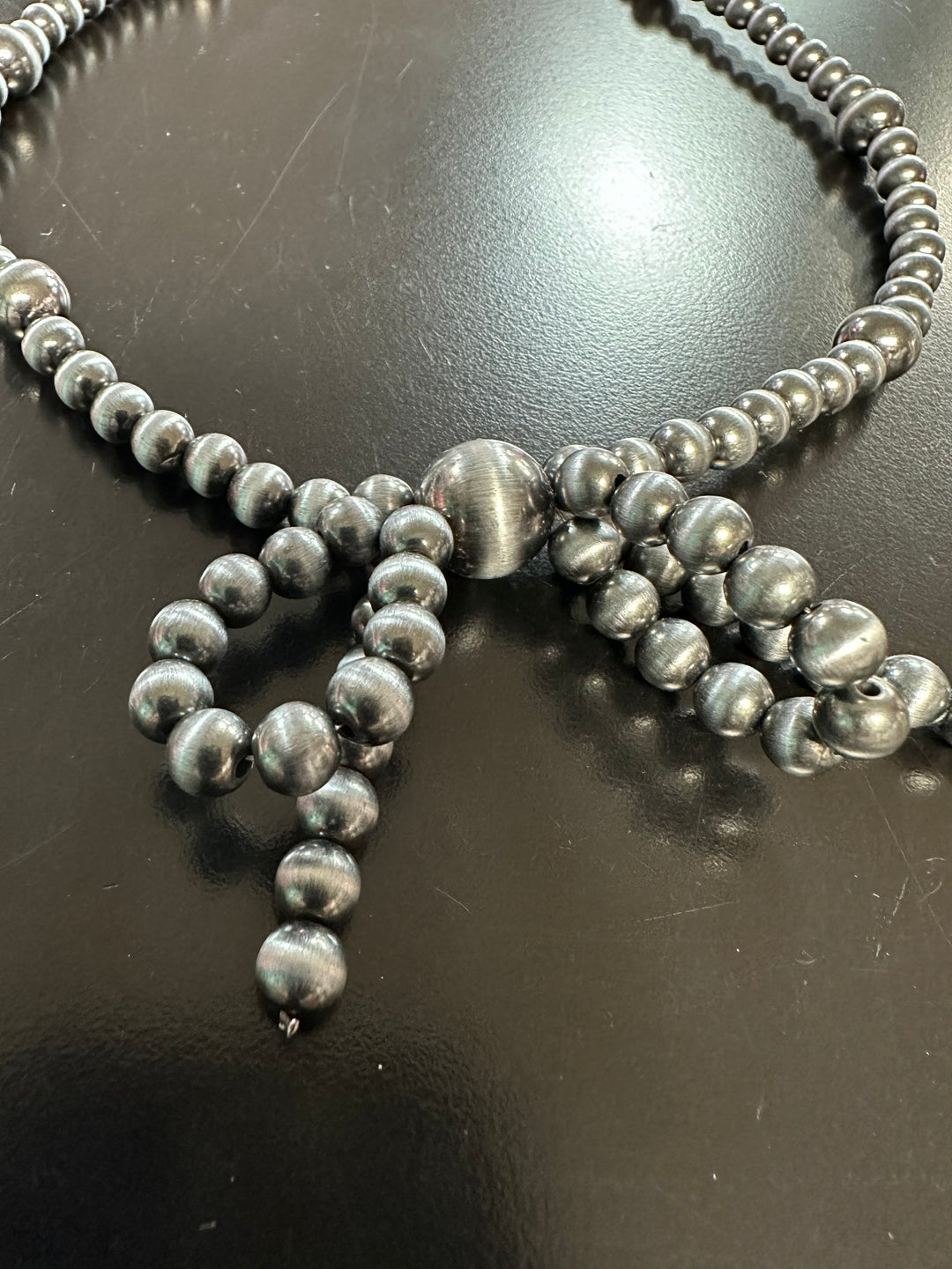 Faux Navaho Pearl Bow Necklace