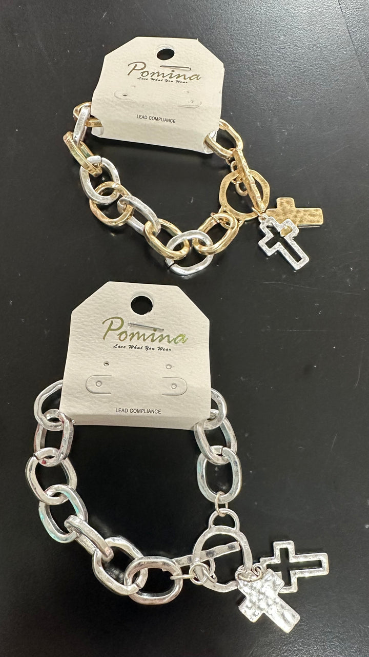 Heavy Link Cross Bracelet