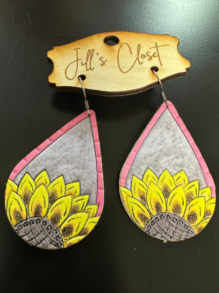 Sunflower Teardrop Earrings