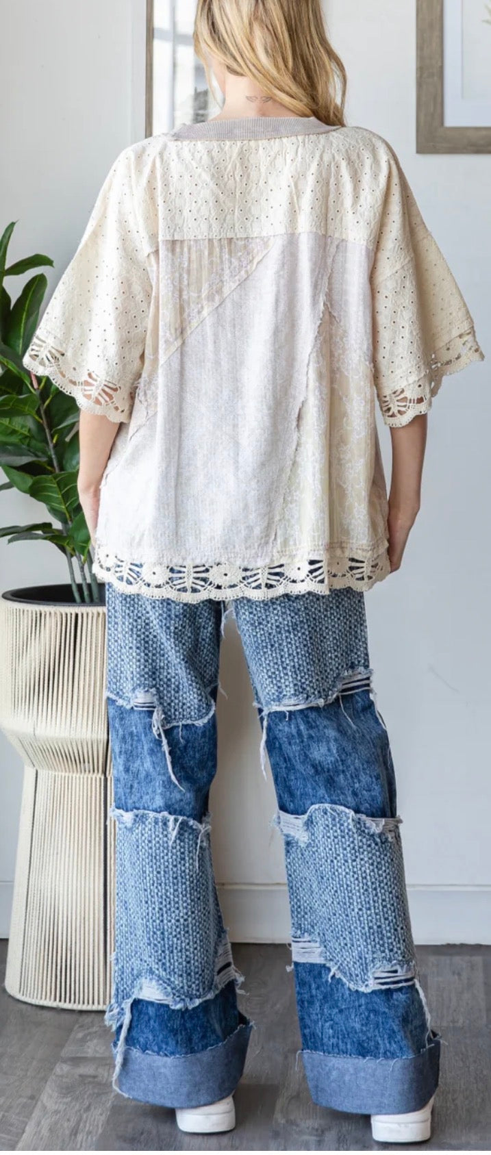 Lavender Mixed Patchwork Top