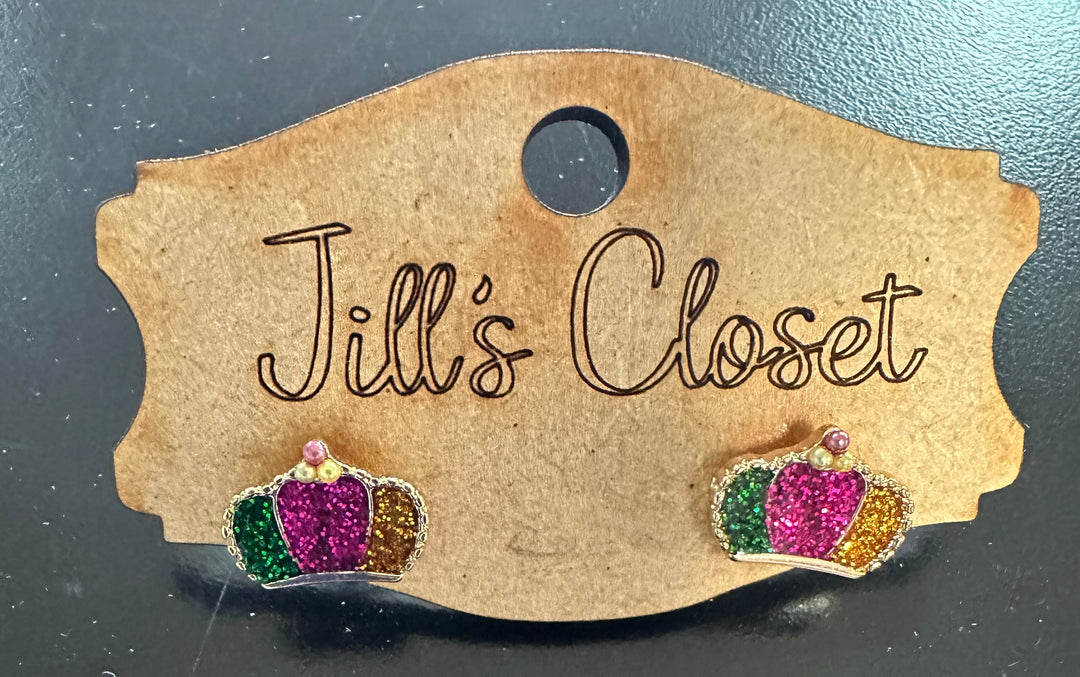 Mardi Gras Stud Earrings