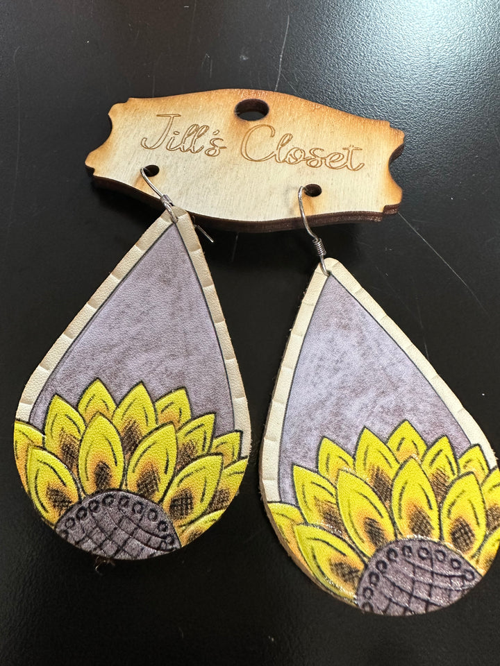Sunflower Teardrop Earrings