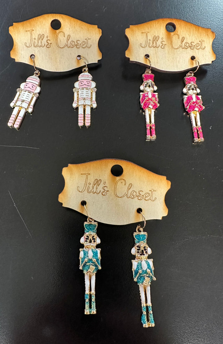 Enameled Nutcracker Earrings