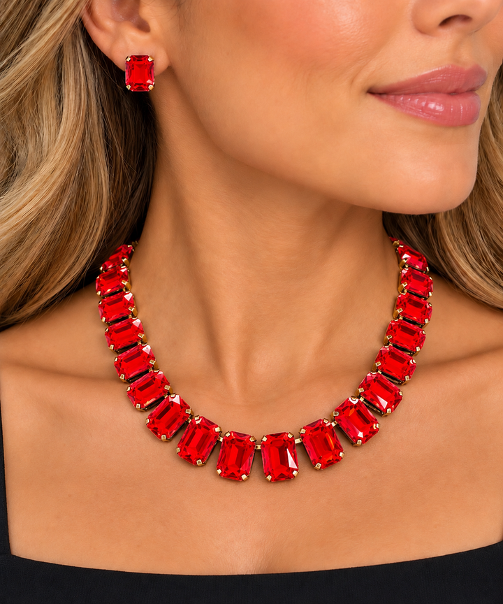 Rectangle Stone Necklace Set or Bracelet