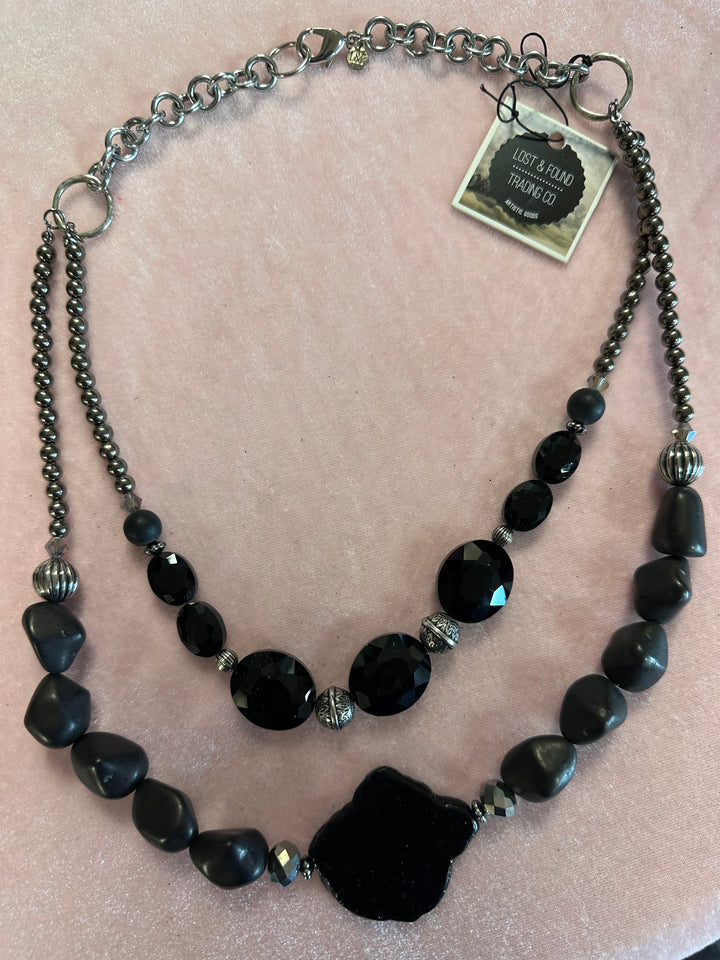 Black Beaded Necklace