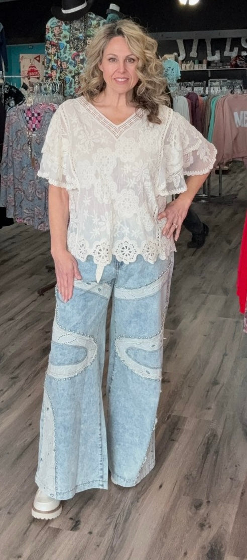 Lacy Patchwork Jeans