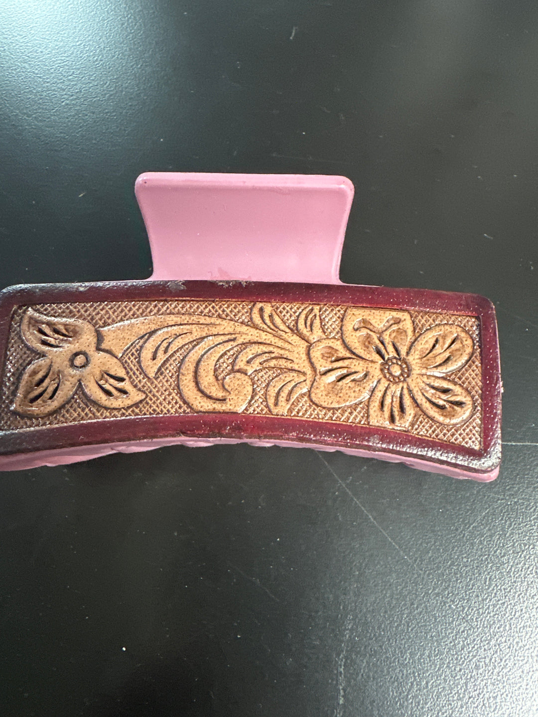 Leather hair clips