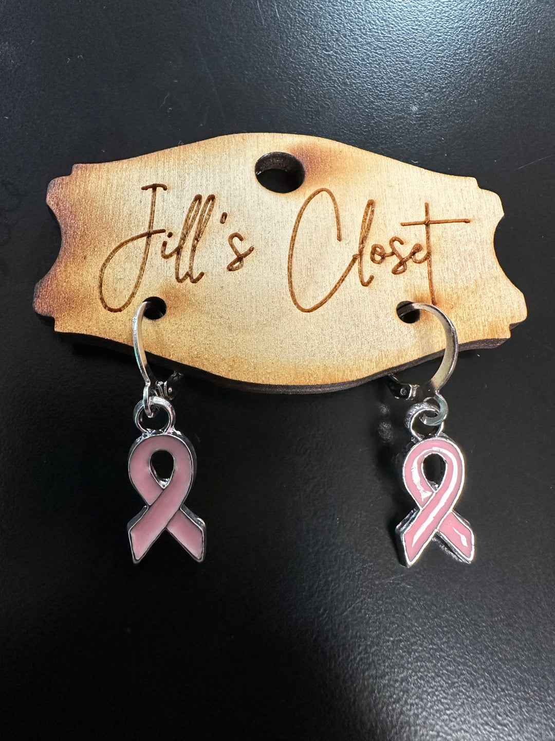 Breast Cancer Ribbon Earrings
