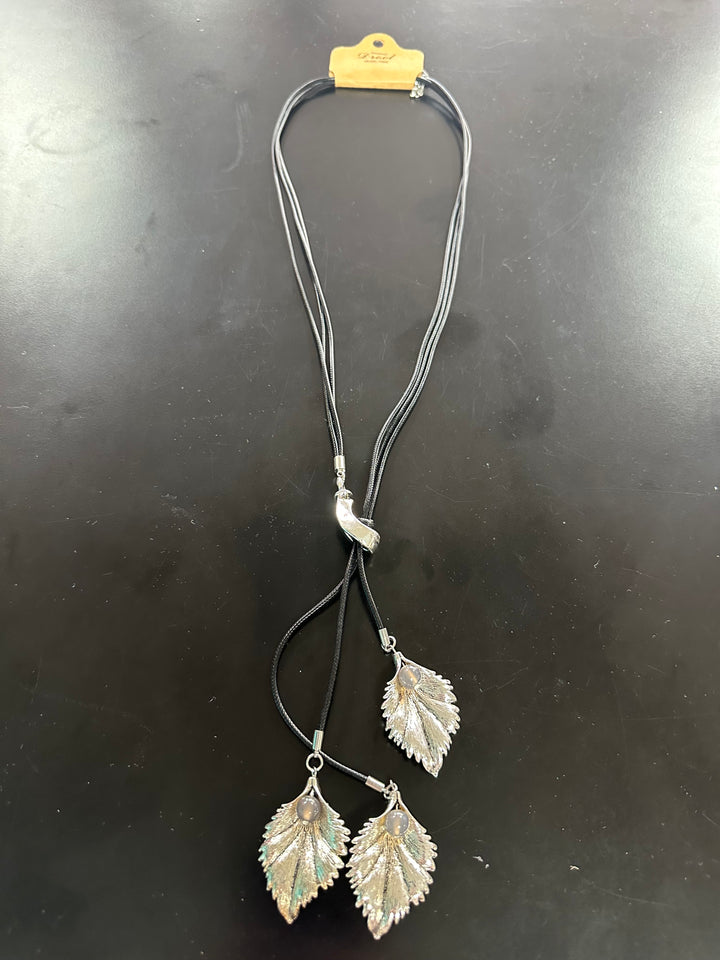 Long Corded leaf Necklace
