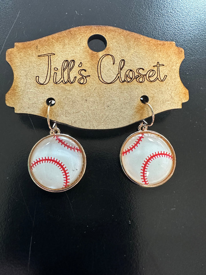 Baseball Softball Fish hook earrings